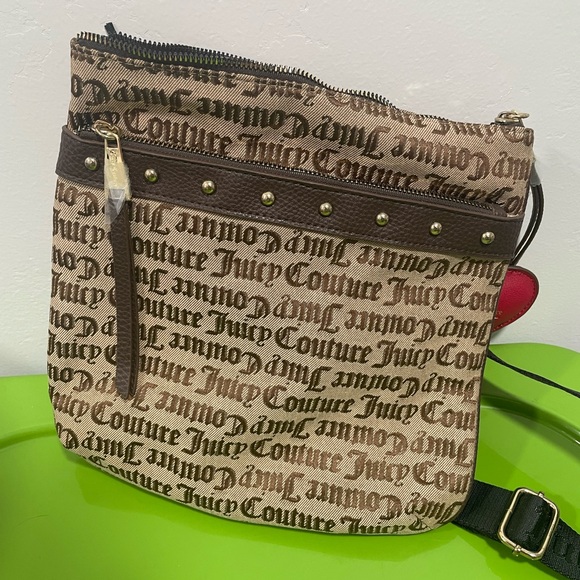 NWT Juicy Couture Cross my Heart Gothic Logo Crossbody Bag - Picture 2 of 13